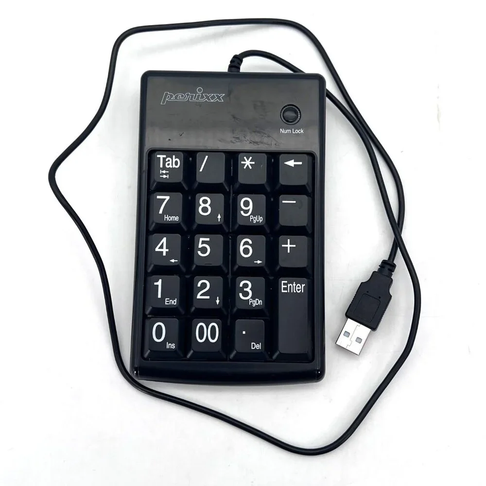 Perixx Peripad-201 Plus USB Cable Numeric External Keypad Large Keys Accounting